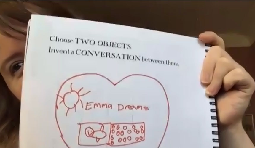 a page from the doodle book with various shapes drawn inside a love heart.