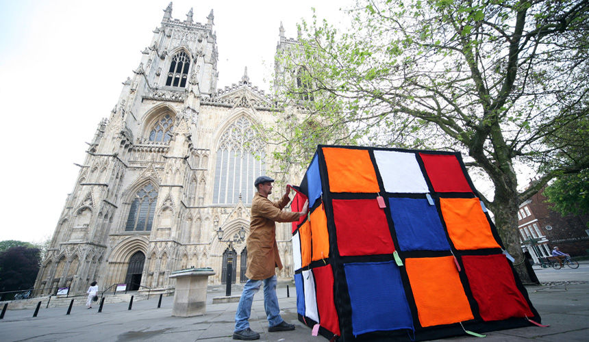 Picture of man near Immovable block